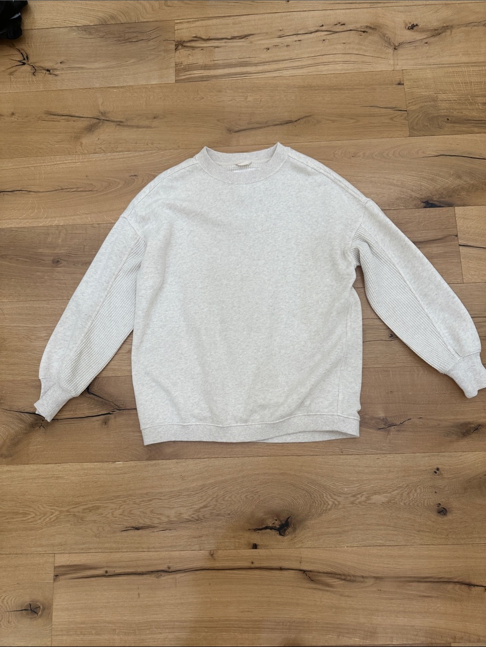 aerie ladies Crewneck Sweatshirt in Heather Oatmeal XXS